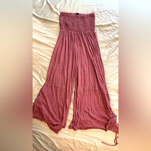Mauve strapless jumpsuit